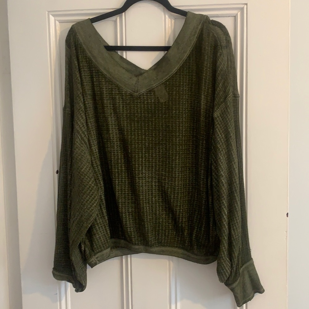 Free people green shirt